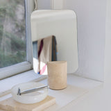 TRAVERTINE mirror, Linen