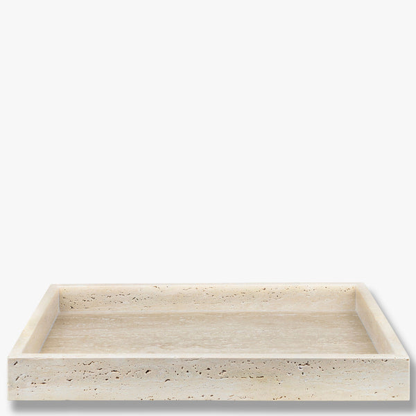 TRAVERTINE tray, large, Linen