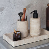 TRAVERTINE deco tray, Linen