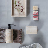 TRAVERTINE dispenser, tall, Linen