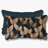 ATELIER Cushion, golden leaves/dust blue