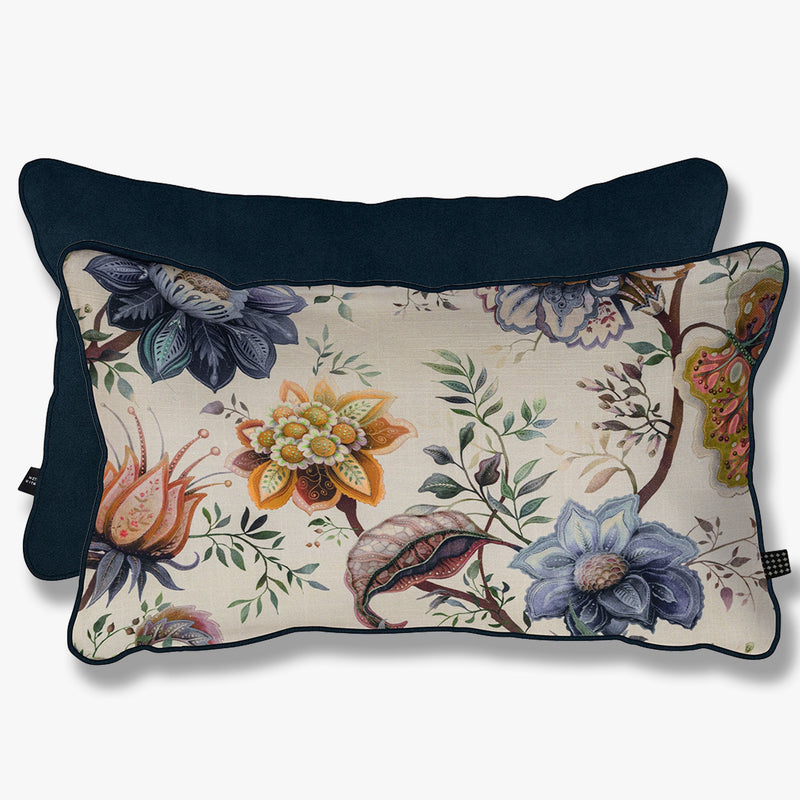 ATELIER Cushion, flower mix/dark blue