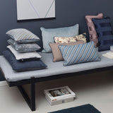 ATELIER Cushion, diagonal grey/light blue