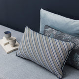 ATELIER Cushion, diagonal grey/light blue