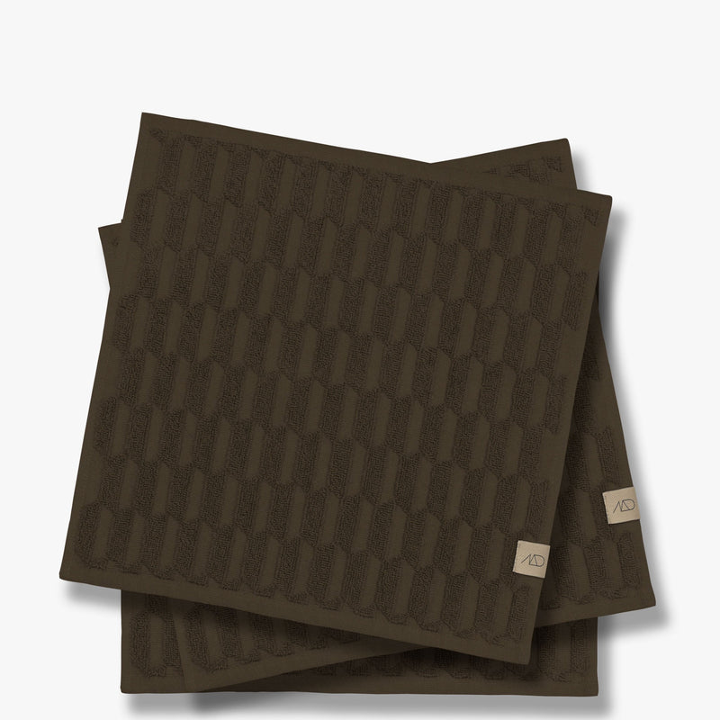 GEO fingetip towel, Chocolate, 3-pack