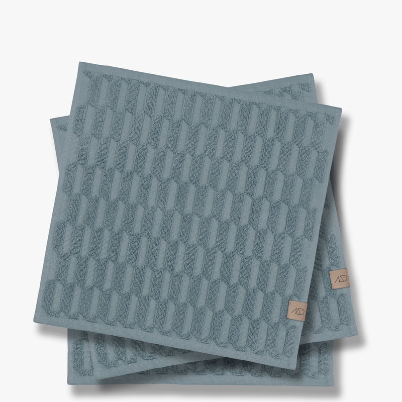 GEO Fingertip towel, stone blue, 3-pack