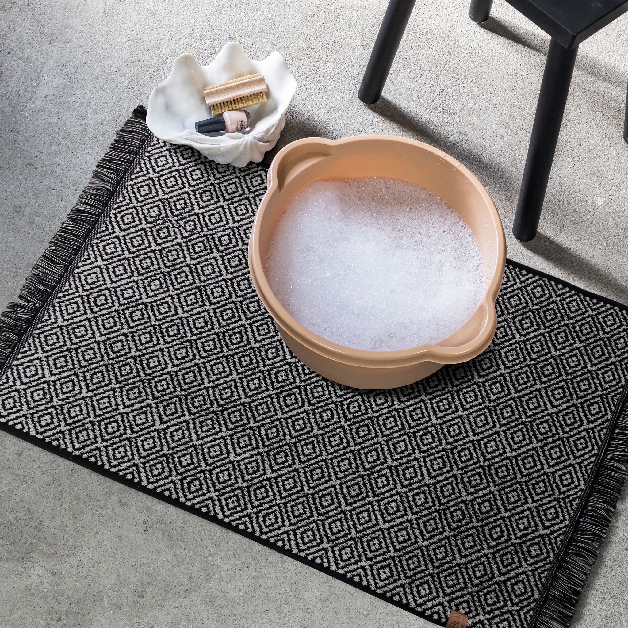 MOROCCO Bath mat, black/white Mette Ditmer International