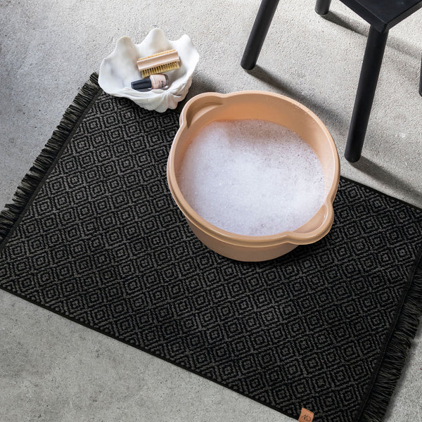 MOROCCO Bath mat, black/grey