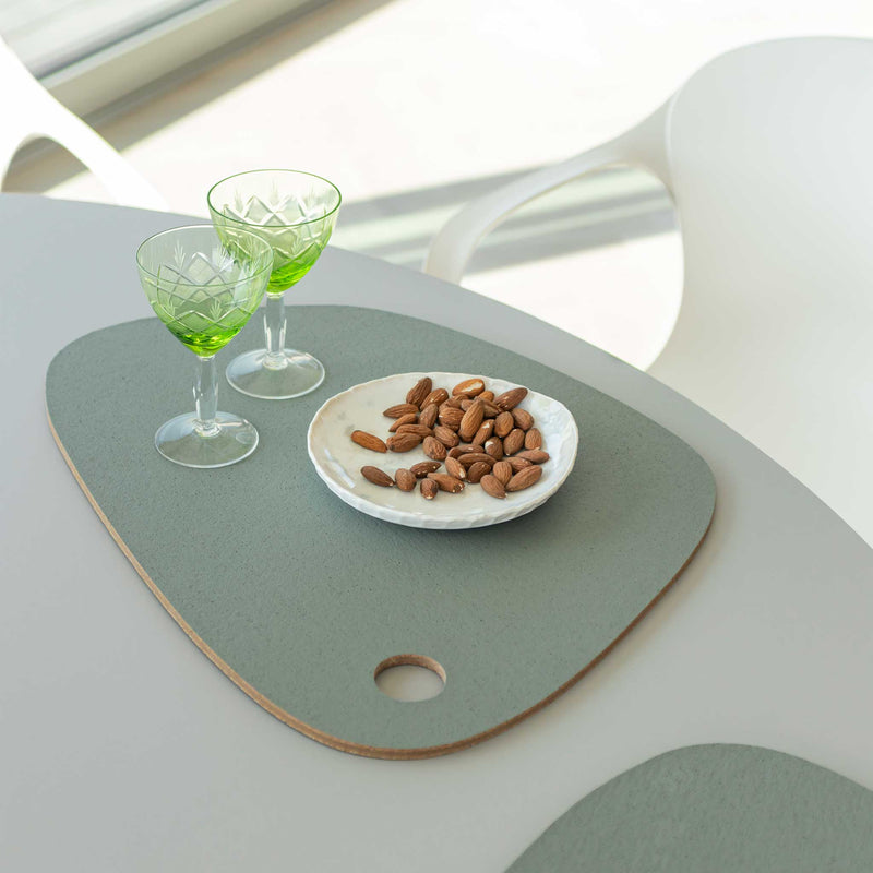 TWIN placemat, Thyme green / Cognac